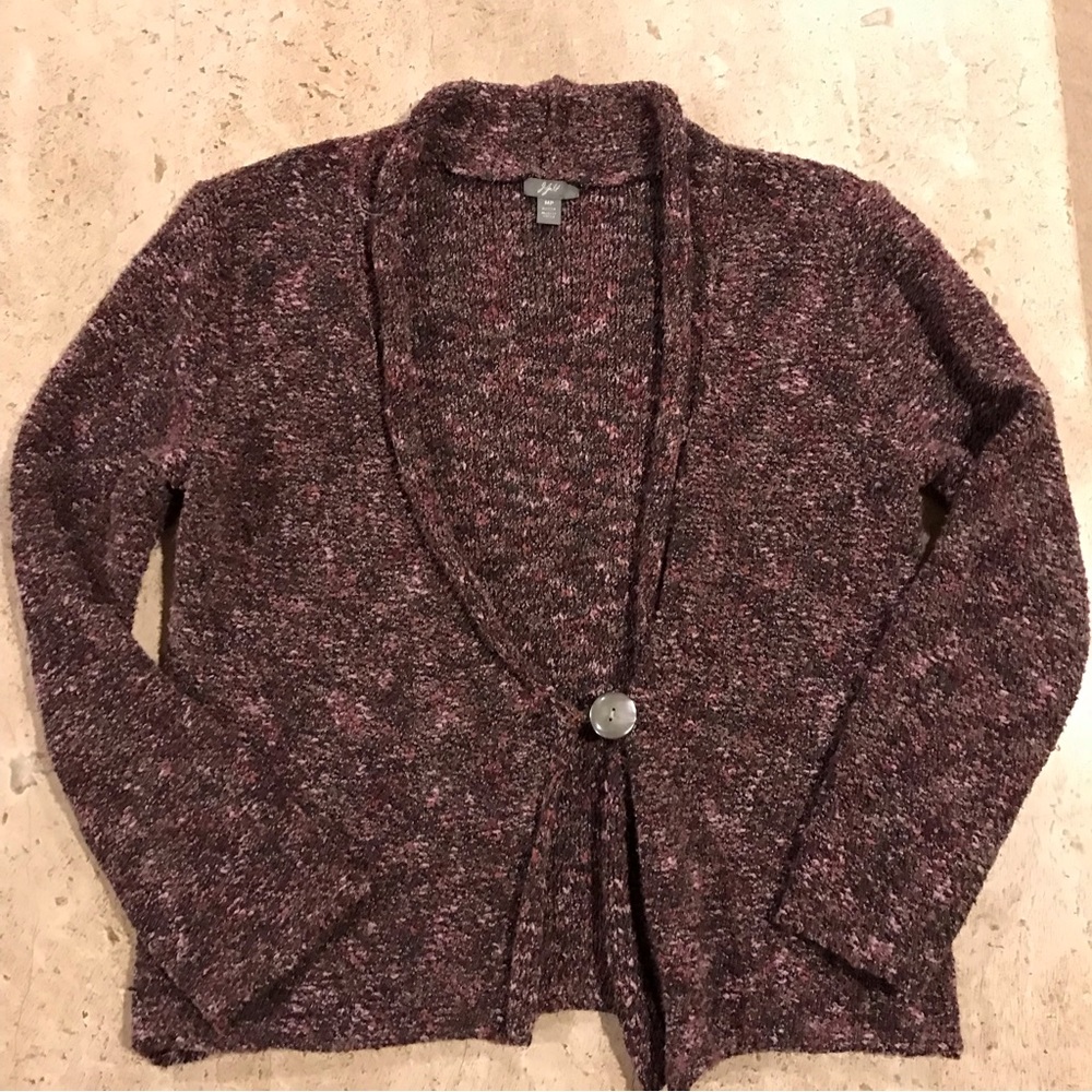 J. Jill Purple Knit Cardigan Size MP medium petite